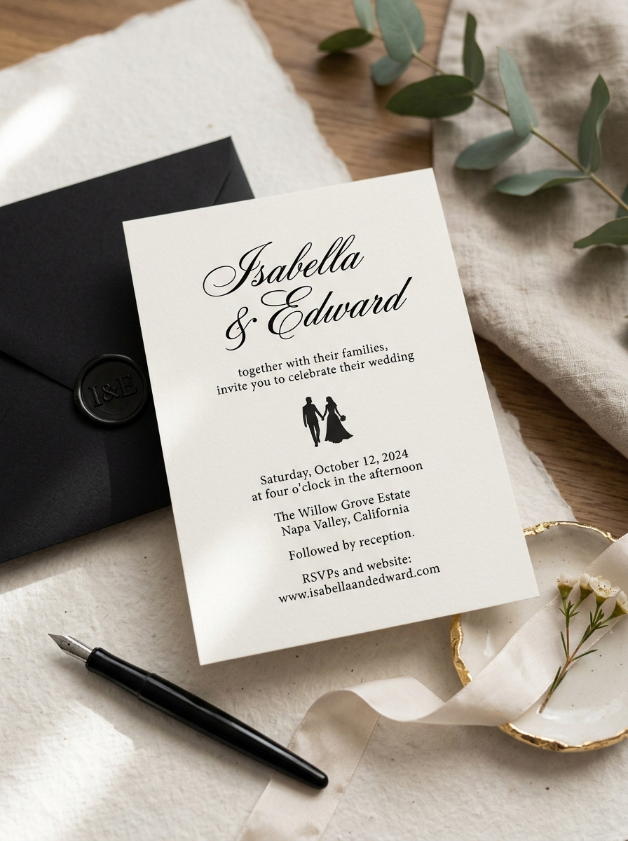 Template MONO – Elegant Black & White Digital Wedding Invitation